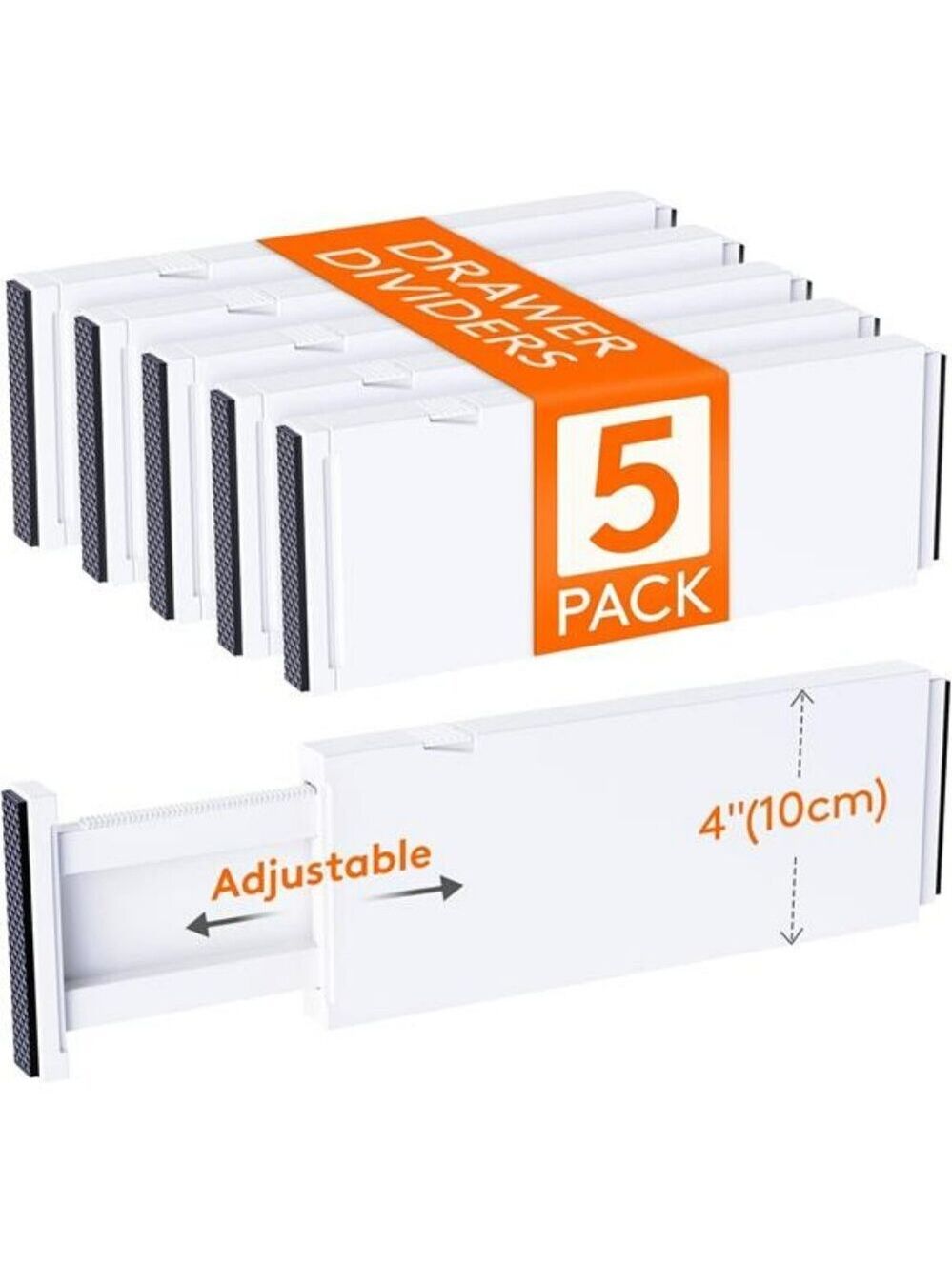 Adjustable Drawer Dividers 5 Pack Expandable Organizers for Clothes Kitchen